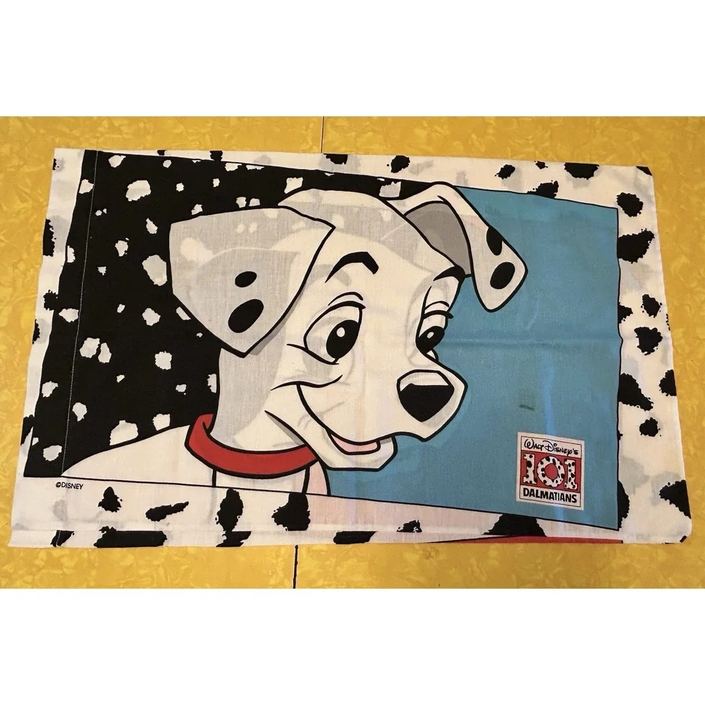 VTG Disney 101 Dalmatians 90s Y2K Standard Pillow Case Double Sided USA